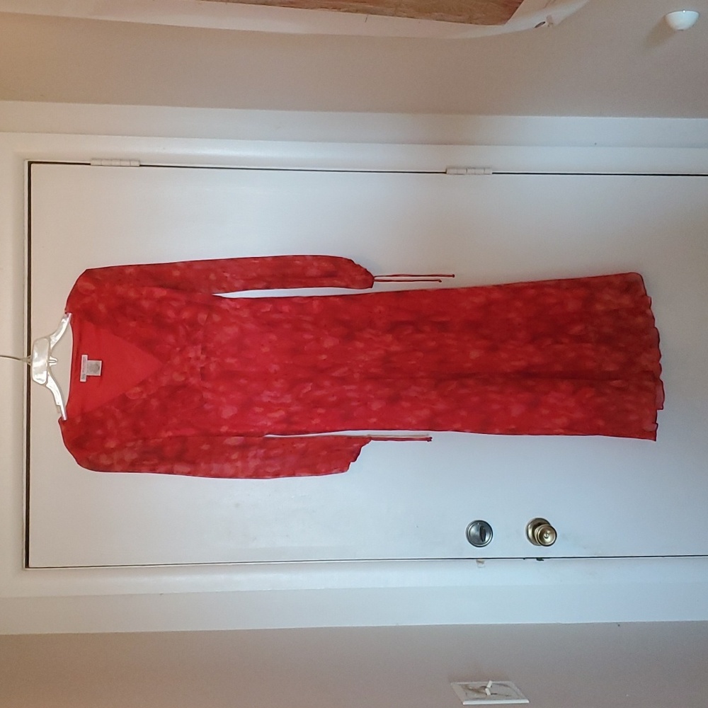 Red flowered dress